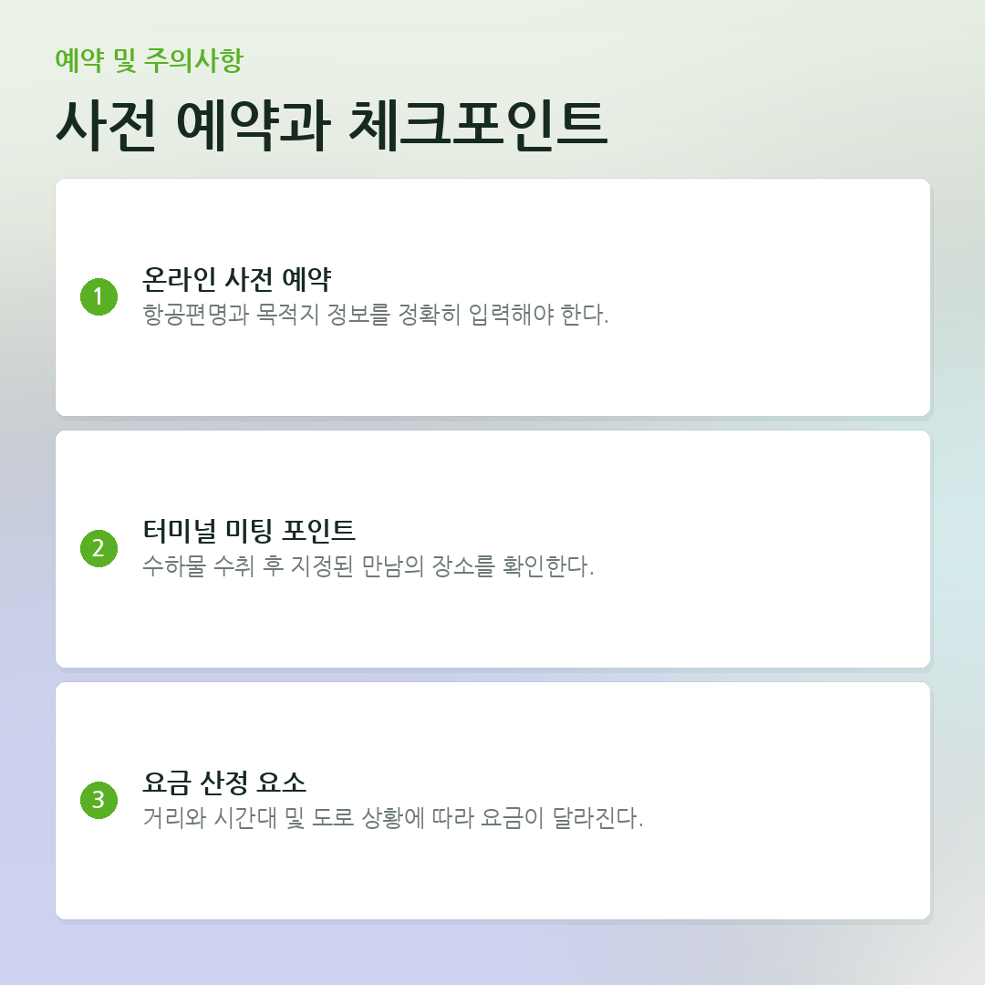사전 예약과 체크포인트 요약 카드