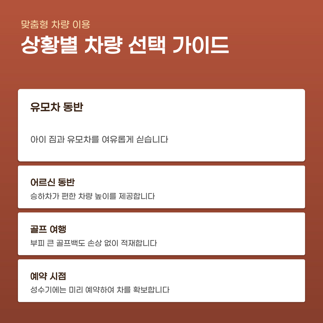 인천공항 대형택시 예약 절차 및 확인 사항